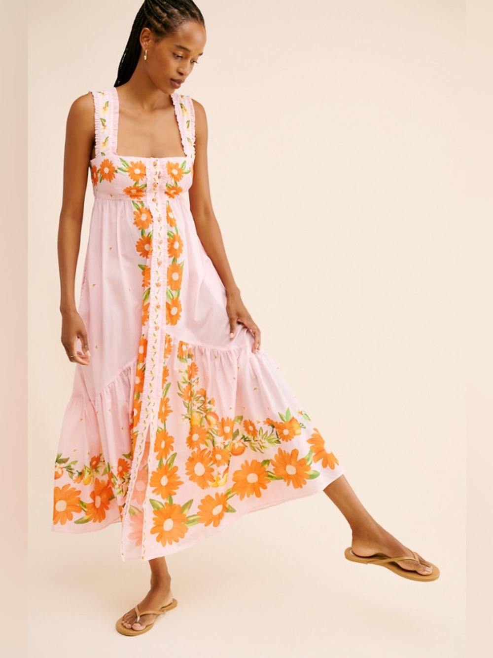 FARM Rio Papaya Salad Maxi Dress XS